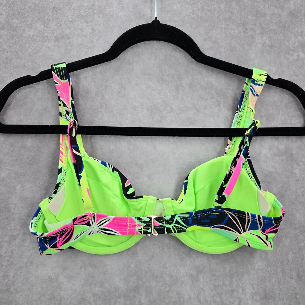 No Boundaries Green Floral Tropical Bikini Top Swimwear Padded Swimsuit Small - Picture 2 of 8